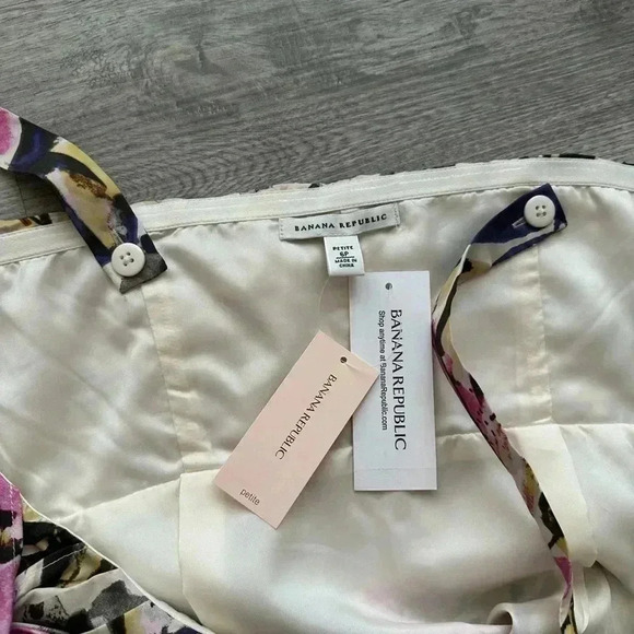 Banana Republic 100% silk art to wear full color sundress size 6 petite - Picture 4 of 10